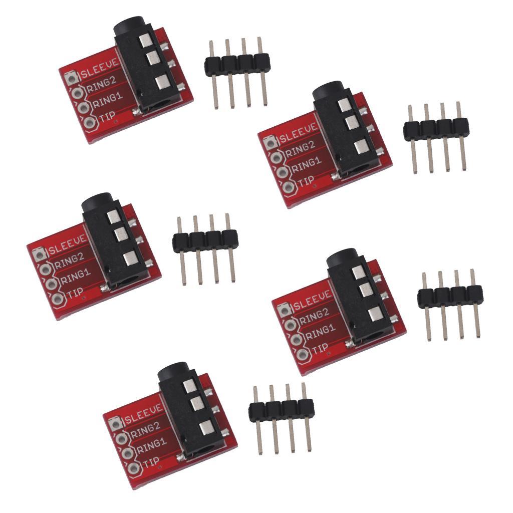 4x 5Pcs 3.5mm Plug Breakout Board Headset Stereo for AUDIO MP3 Socket