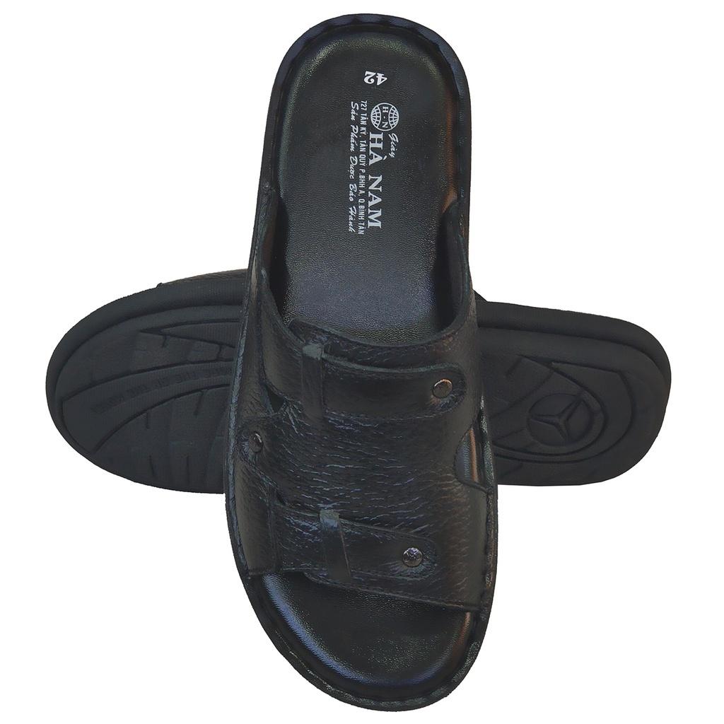 Dép Nam Quai Ngang Da Bò Thật TiTi ĐÔ Cao Cấp DNA2125d