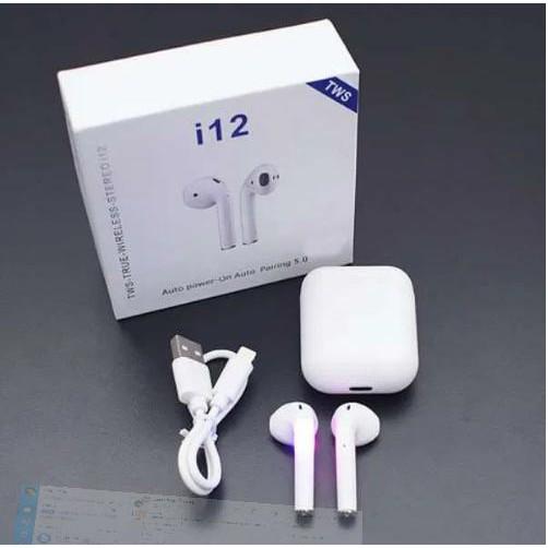 Tai Nghe Bluetooth I12 TWS 5.0 Đế Sạc Cảm ứng Vân Tay