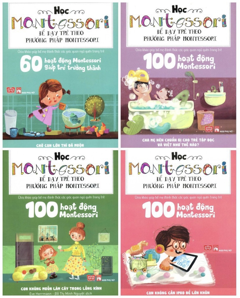 Sách Học Montessori để Dạy trẻ theo phương pháp Montessori - Trọn bộ 4 cuốn - Đinh Tị Books