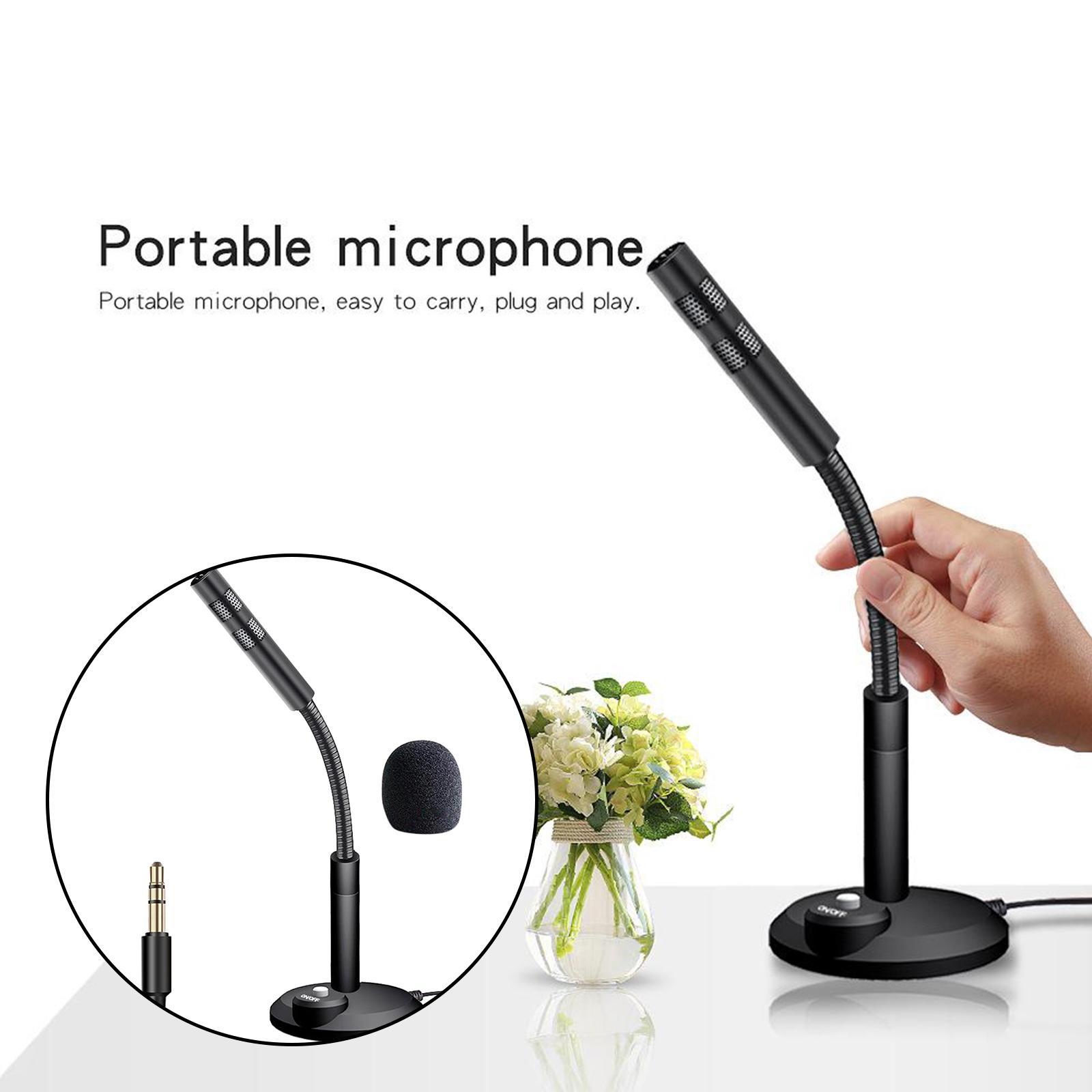 USB/3.5mm Mini Condenser Microphone Mic for PC Computer F11 Black 3.5mm