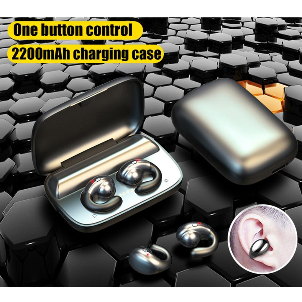 2pcs Wireless Bluetooth 5.0 Earphones Mini In-Ear Headset White LED and Red