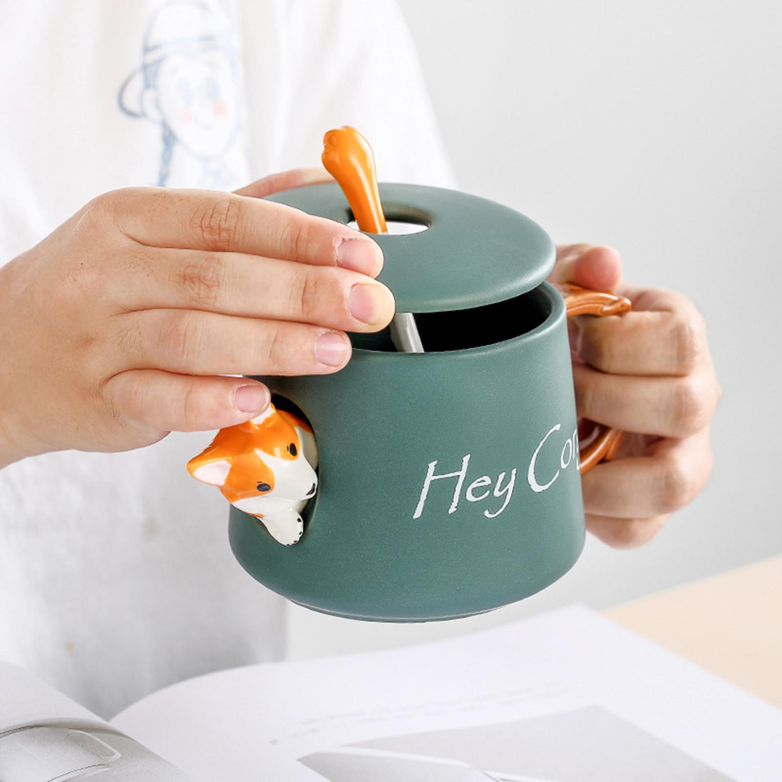 3D Corgi Ceramic Mug Novelty Juice Drink Cup for Girl Friends