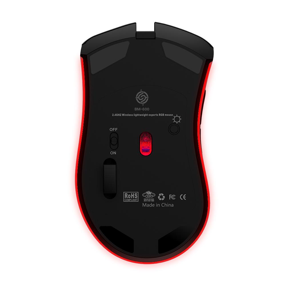 Fornite BM600 2.4GHz Không Dây 2400DPI Có Thể Điều Chỉnh RGB Backlit Tổ Ong Quang USB Gaming Chuột Game Thủ Chuột Cho Laptop máy Tính