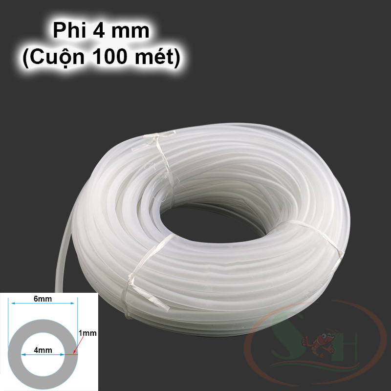 Dây oxy co2 dẻo PVC 4, 8 mm dẫn nước dây chống gập ống bể thủy sinh cá tép cảnh