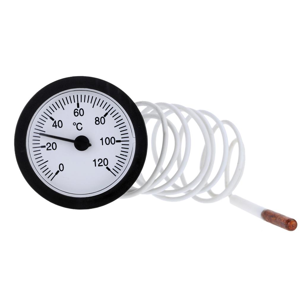 Thermometer capillary Temperature Gauge 0-120C Water & Oil 1.5 Meter Sensor