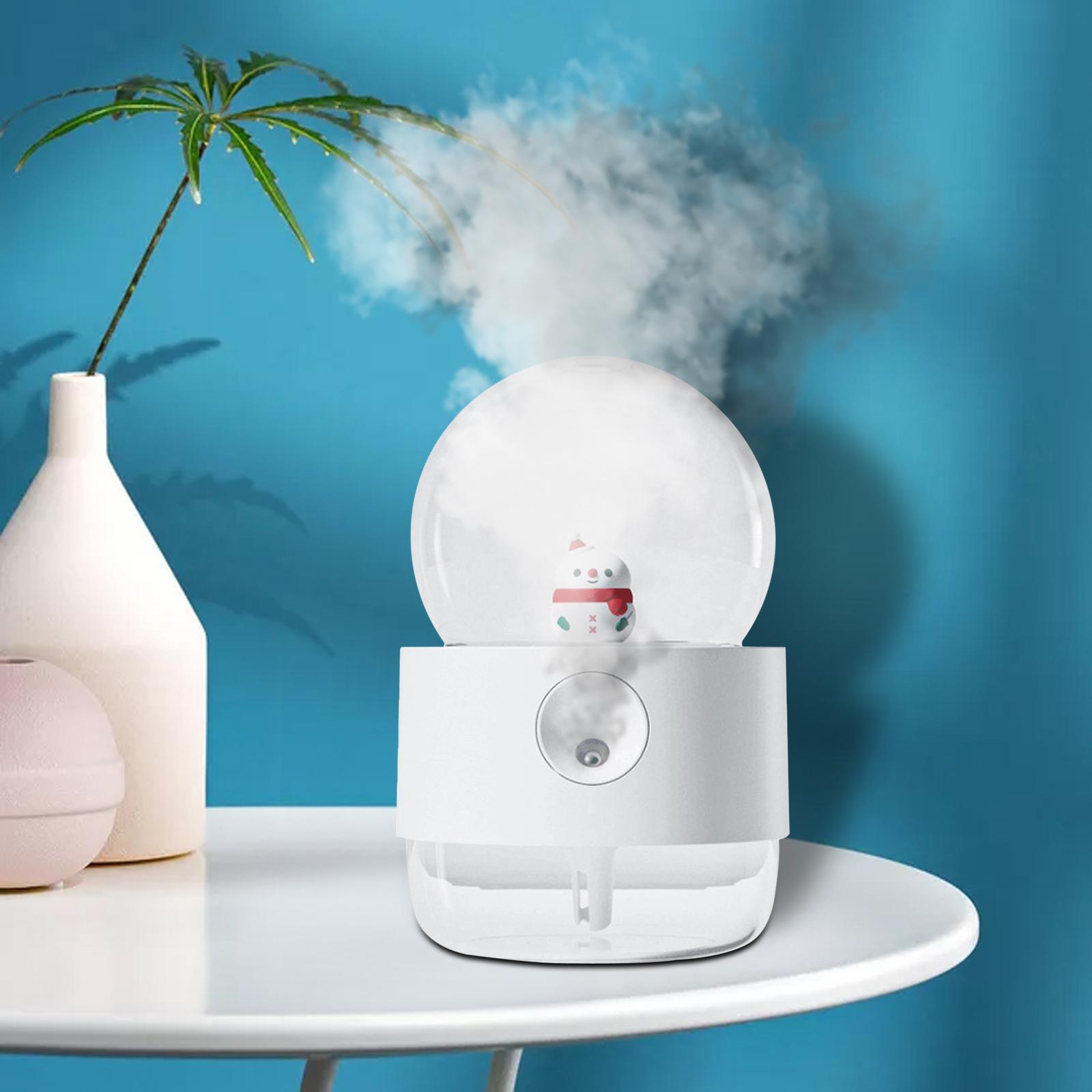Desktop Humidifiers, 300ml Small Air Humidifier, Rotating Crystal Ball Mini Humidifiers, Cool Mist Sprayer with Night Light for Home,Office, Plants