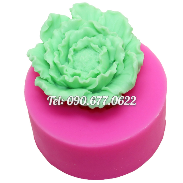 Khuôn silicone làm rau câu hoa mẫu đơn – Loại 8 cm - Mã số 1018
