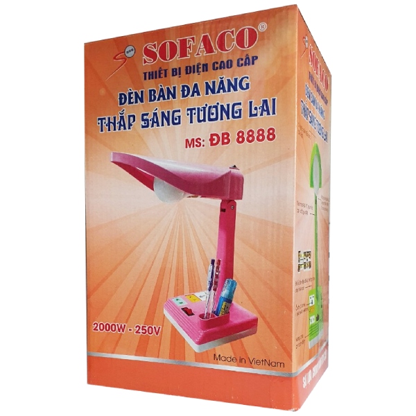 Đèn bàn học sinh Sofa DB8888 (Trắng, hồng, xanh và vàng)