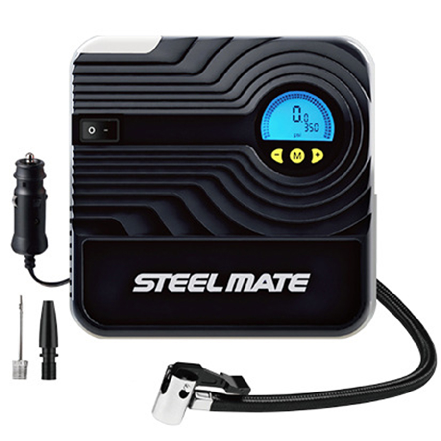 Máy bơm lốp ô tô điện tử chính hãng STEELMATE thông minh tự ngắt có màn hình LCD hiển thị thông số - BẢO HÀNH 12 THÁNG