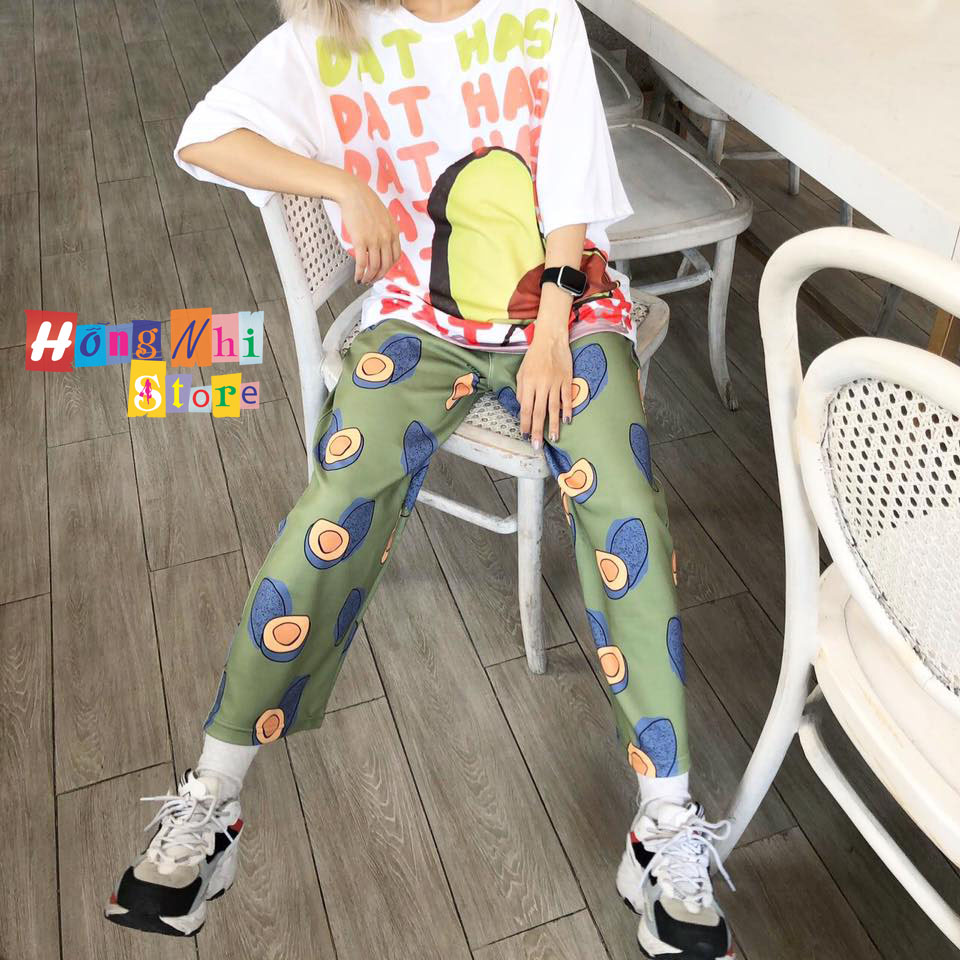 Quần Cartoon Pant Unisex Quần Hoạt Hình Lửng Ống Rộng Lưng Thun - MM