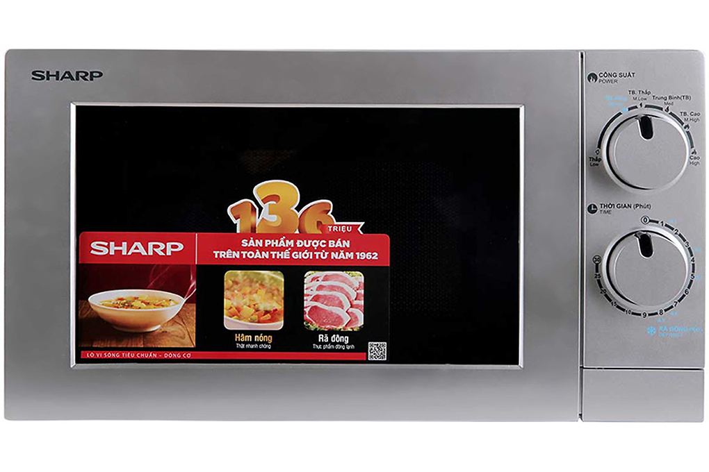 Lò vi sóng Sharp R-207VN-SL 20 lít - Hàng Chính Hãng - Chỉ Giao Hà Nội