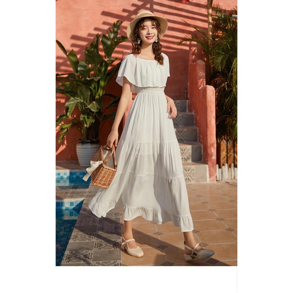 Đầm maxi trễ vai phối được nhiều kiểu dễ thương