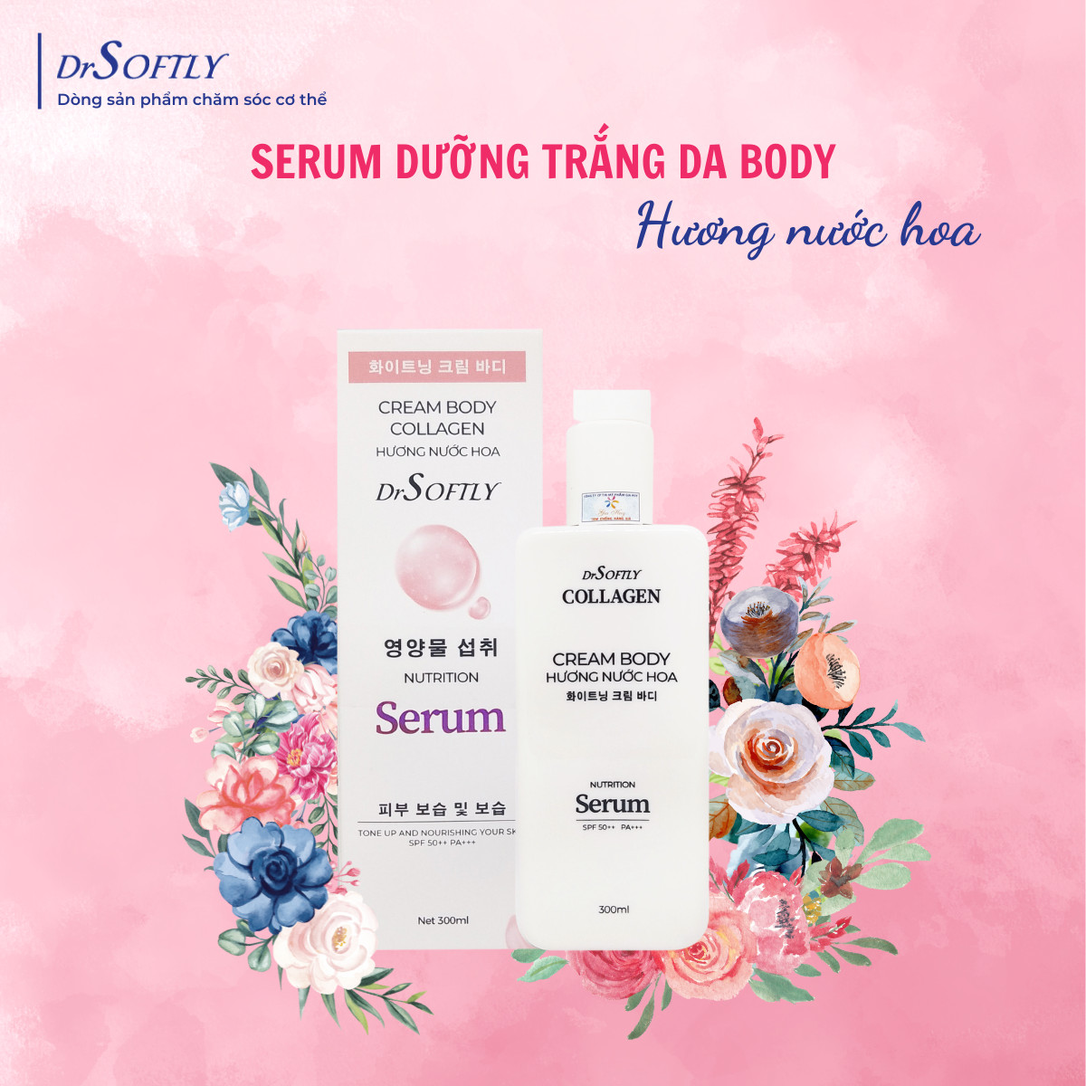 Kem trắng da toà.n thân tinh chất Collagen DrSoftly nâng tone, dưỡng ẩm.