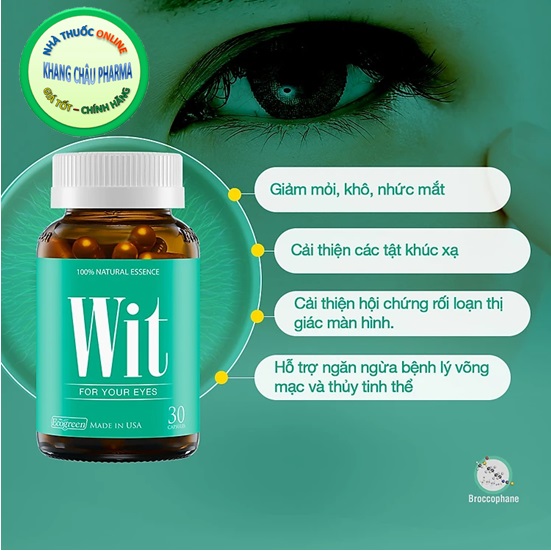 Viên uống bổ mắt WIT - Bảo vệ mắt trước ánh sáng xanh, giúp cho mắt sáng khoẻ
