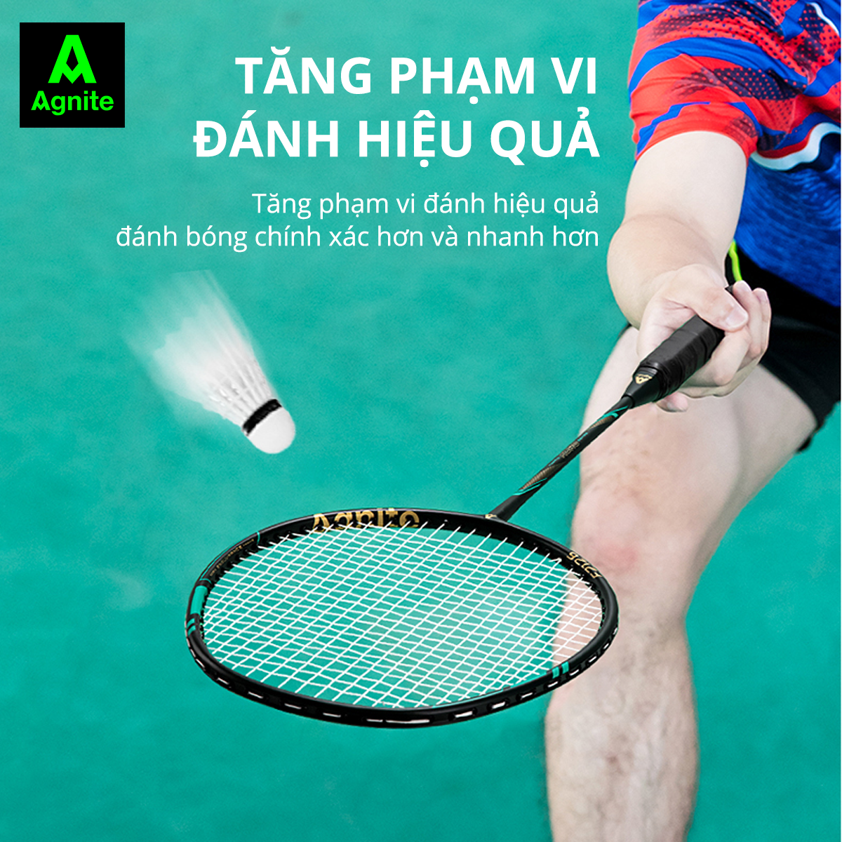 [TẶNG 12 CẦU + QUẤN CÁN] Bộ 2 vợt cầu lông cao cấp Agnite, chất liệu hợp kim nhôm carbon siêu bền nhẹ tặng kèm 12 cầu + quấn cán + túi đựng vợt - F2126