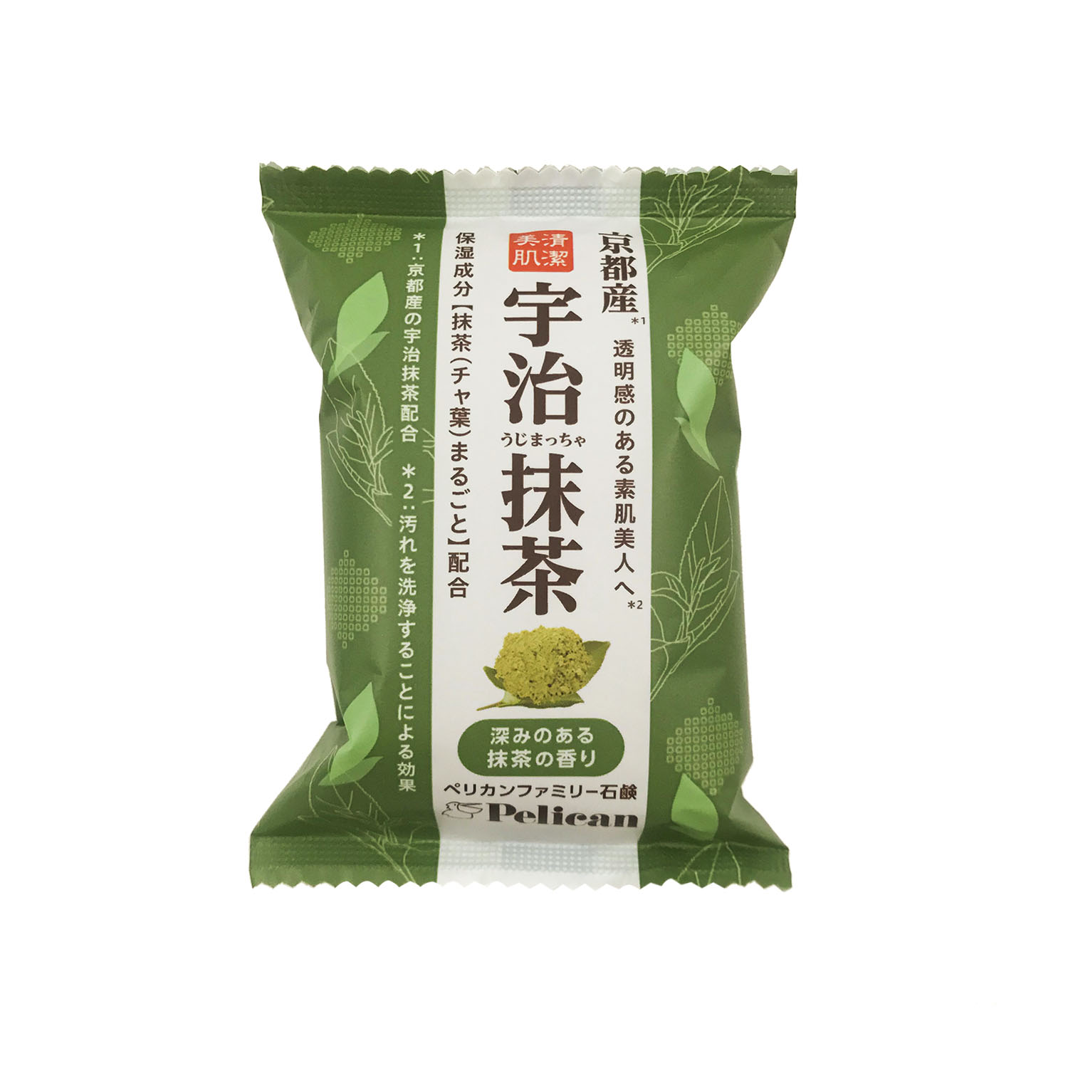 Xà Phòng Tắm Trắng Da Chiết Xuất Trà Xanh Pelican Family Soap Uji Green Tea (80g)