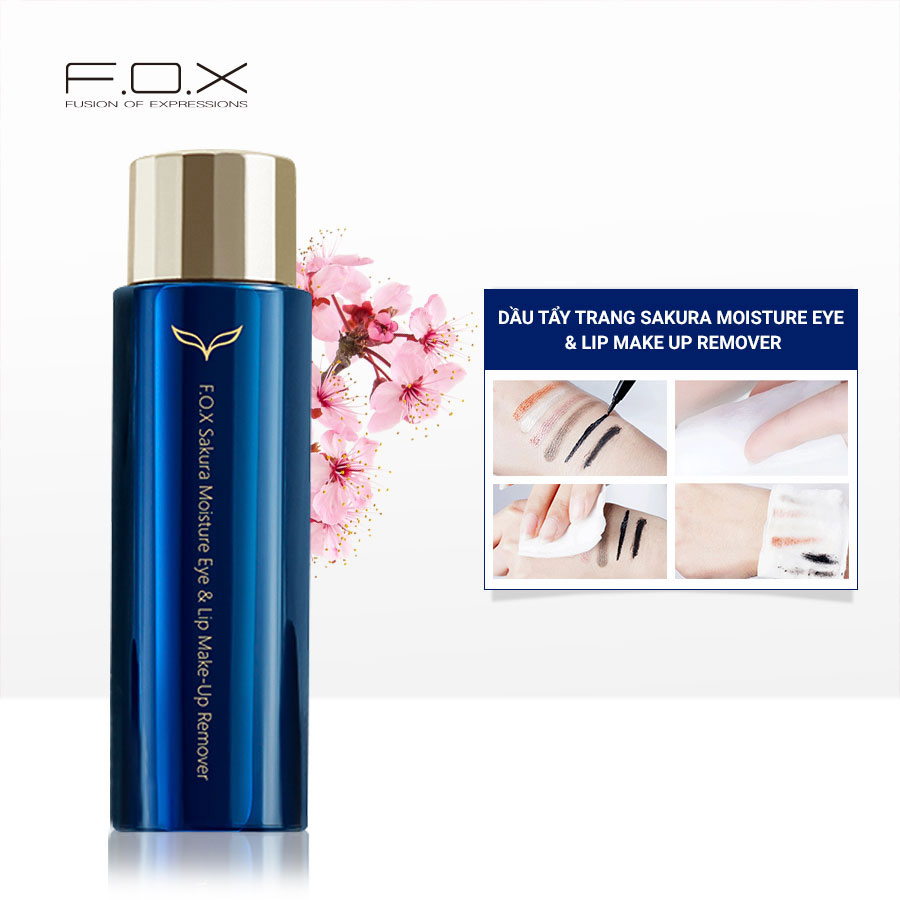 Dầu Tẩy Trang Mắt - Môi Hoa Anh Đào F.O.X Sakura Moisture Eye &amp; Lip Make-Up Remover 100ml