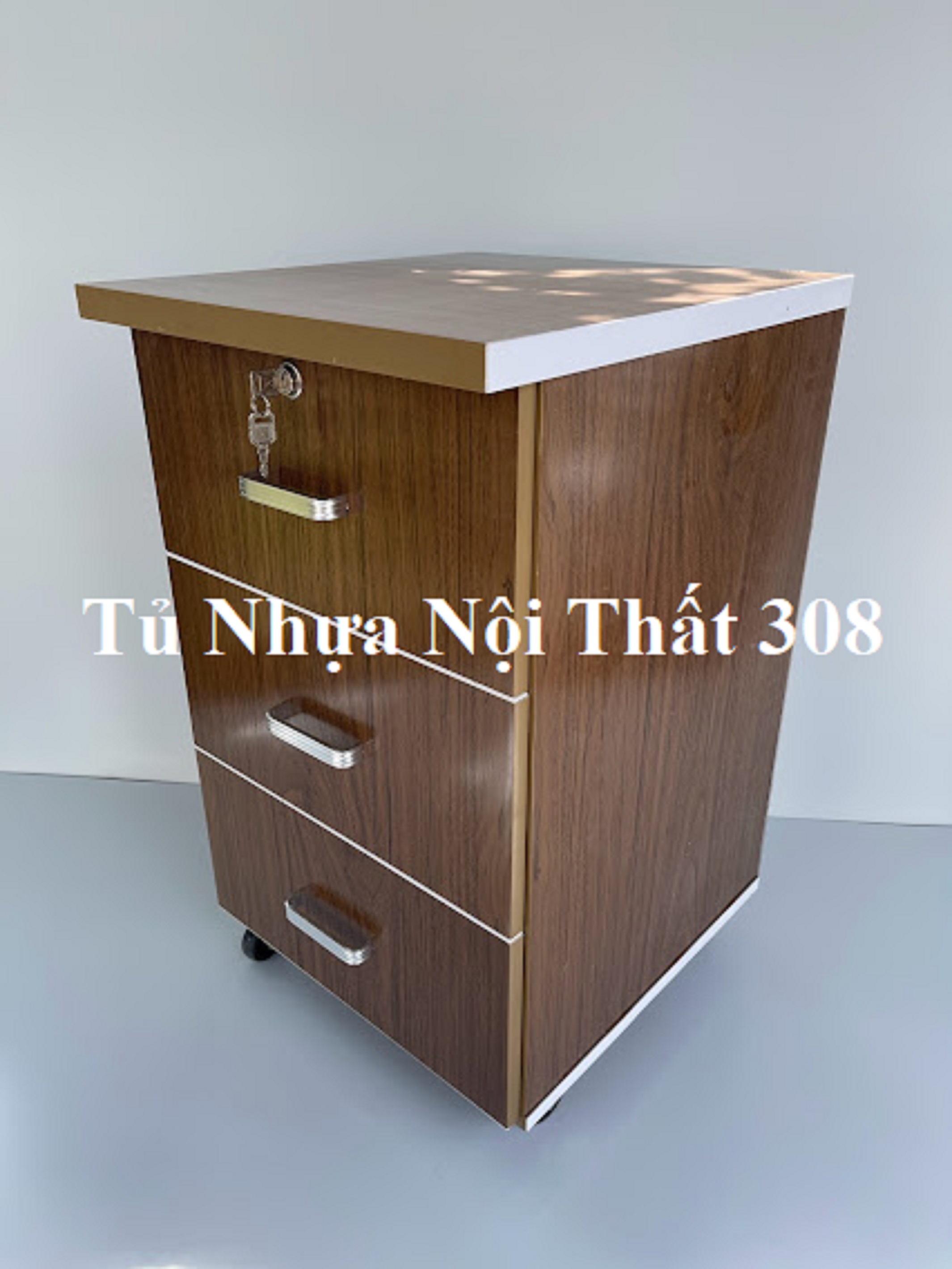 Tủ, Kệ Đầu Giường Nhựa Đài Loan Cao 70cm Ngang 42cm Sâu 42cm Màu Óc Chó K151