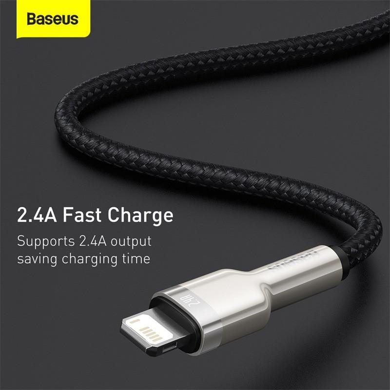 Cáp sạc nhanh, siêu bền Baseus Cafule Metal Series dùng cho iPhone/ iPad