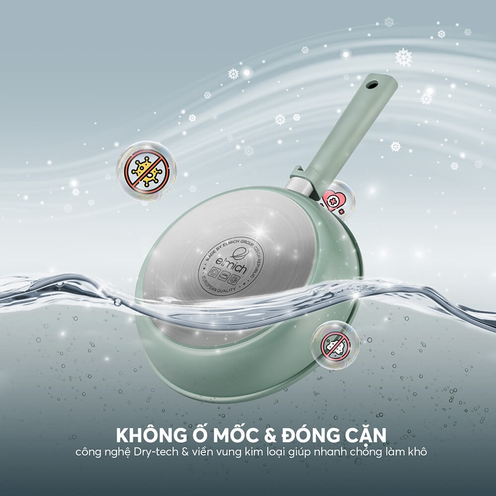 Chảo Chống Dính Siêu Bền Elmich Hera Ii EL-5940sk Size 20,24,26cm, Hàng Chính Hãng, Tay Cầm Cách Nhiệt - JoyMall
