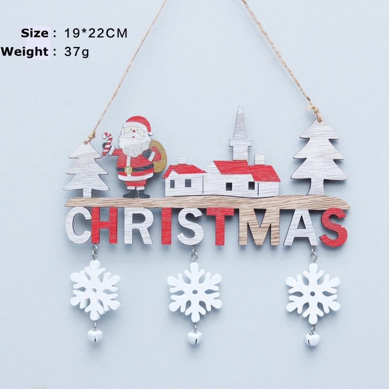 Phụ kiện trang trí Giáng sinh bằng gỗ-phụ kiện treo cửa trang trí Giáng sinh