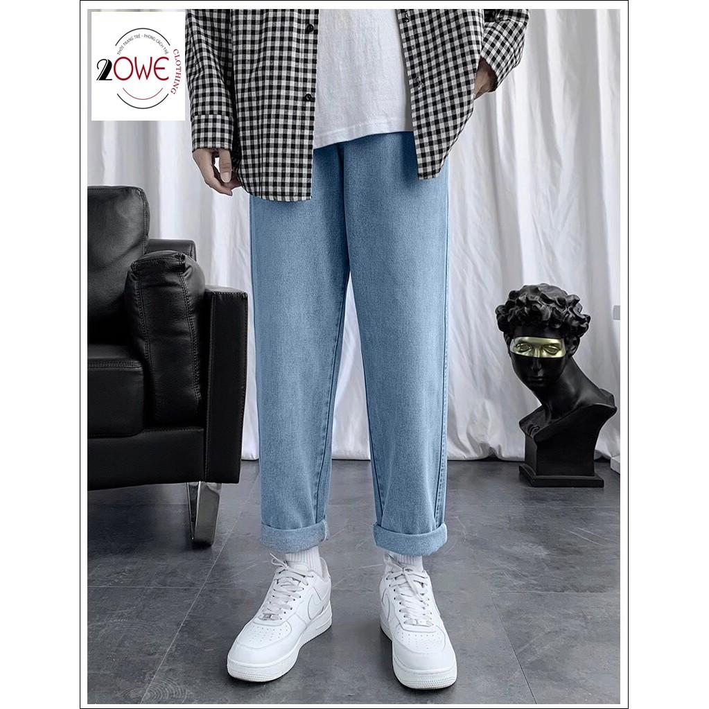 Quần jeans nam,jean nam, baggy nam, quần bò nam, xanh đen nam nữ, ống rộng , dáng xuông,  rộng, Style hàn quốc