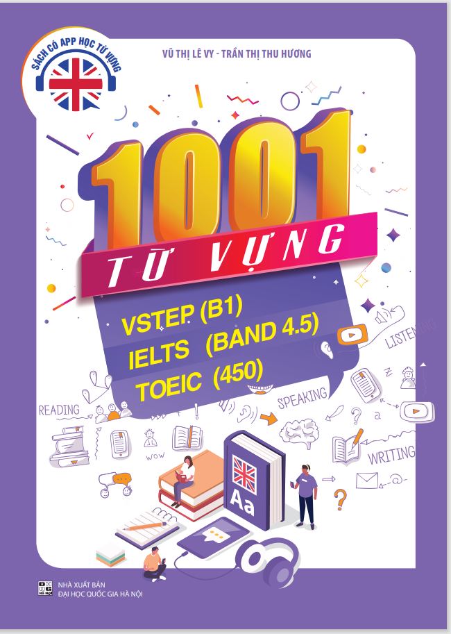 Sách 1001 Từ vựng tiếng Anh thông dụng cho kỳ thi Vstep (B1), IELTS (band 4.5), TOEIC 450, B1 Preliminary (PET), Aptis và cho học sinh trung học cơ sở, trung học phổ thông