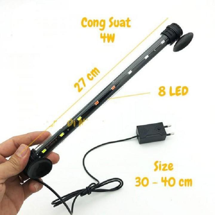 Đèn led chìm bể cá siêu sáng T4-30, 4W, dài 28.5cm, phù hợp cho bể 30-40cm