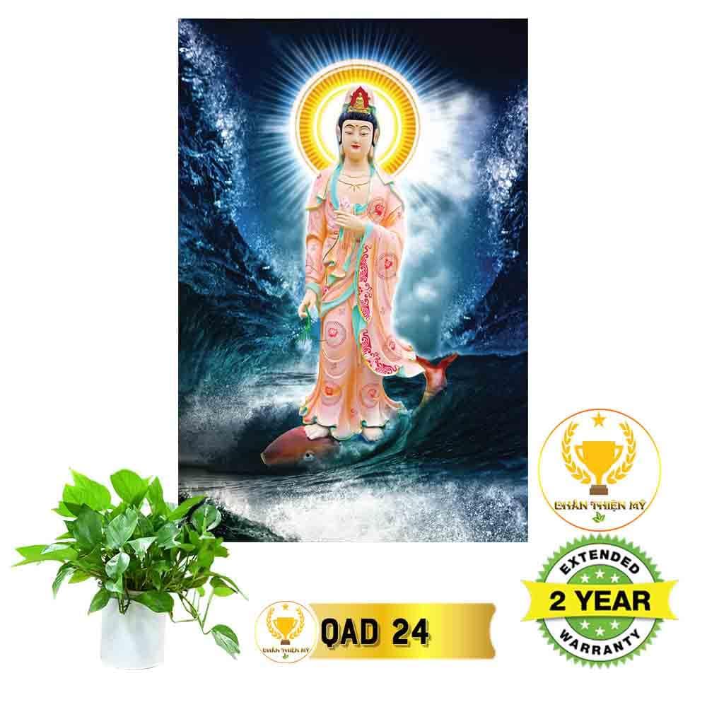 Tranh điện Quan Thế Âm Bồ Tát đứng QAD4