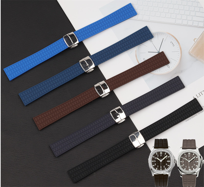 Chất Lượng 18Mm 19Mm Dây Cao Su Dây Đeo Đồng Hồ Silicone Cho Patek Dây Đeo Cho Philippe Dây Nữ Aquanaut 5067A 491PTK