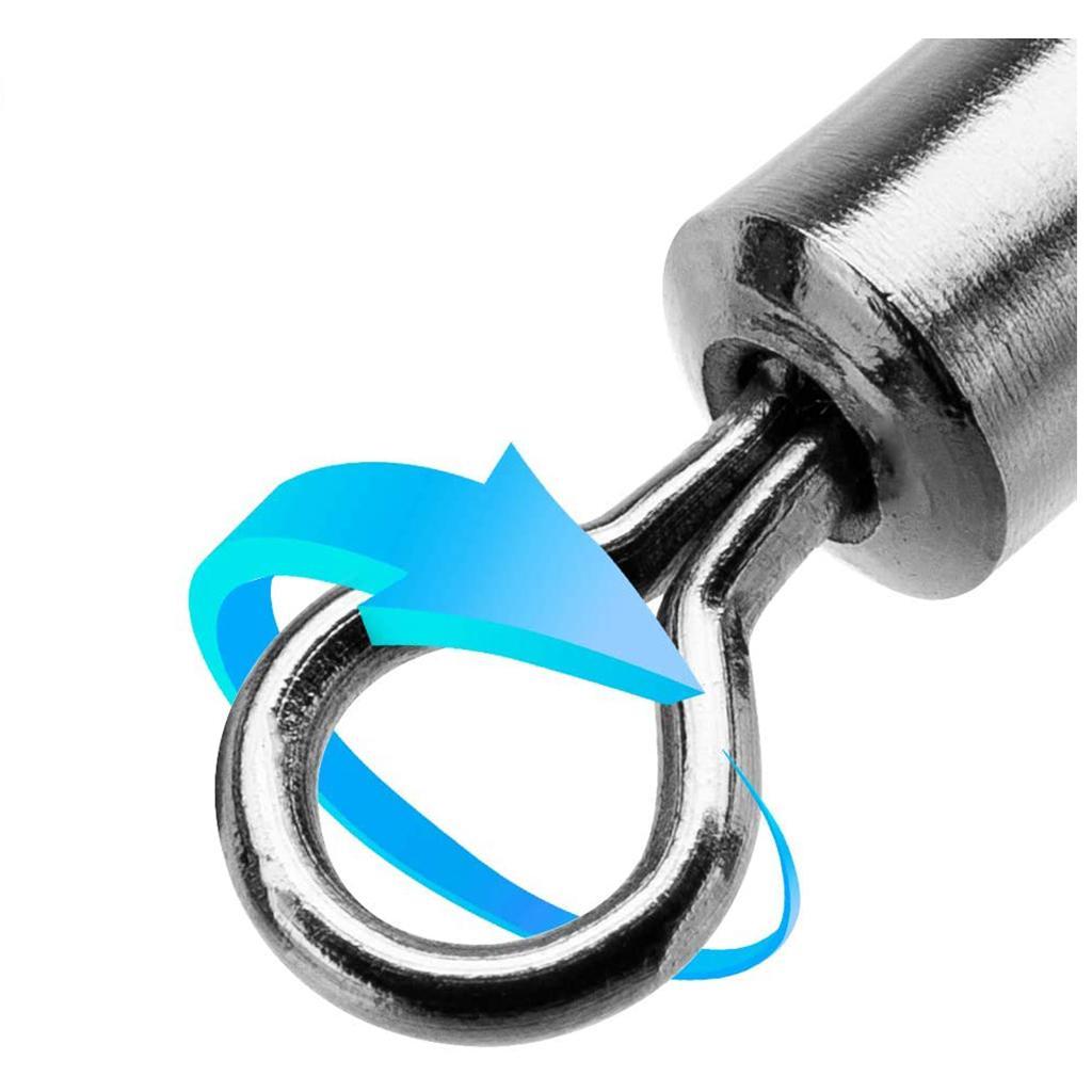 200-500pcs Fishing Rolling Barrel Swivel Connector Tackle Strong Copper Black Nickel Saltwater Fishing Swivels Hooks Lines Connect Hooks