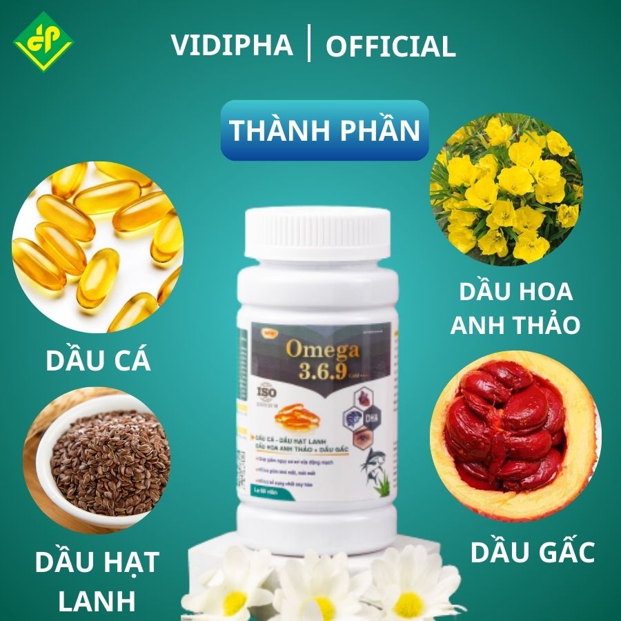 Dầu Cá Omega 3,6,9 Hỗ Trợ Hệ Tim Mạch , Trí Não, Tăng Cường Thị Lực , Sáng Mắt, Bổ sung chất oxy hóa - Hộp 60v