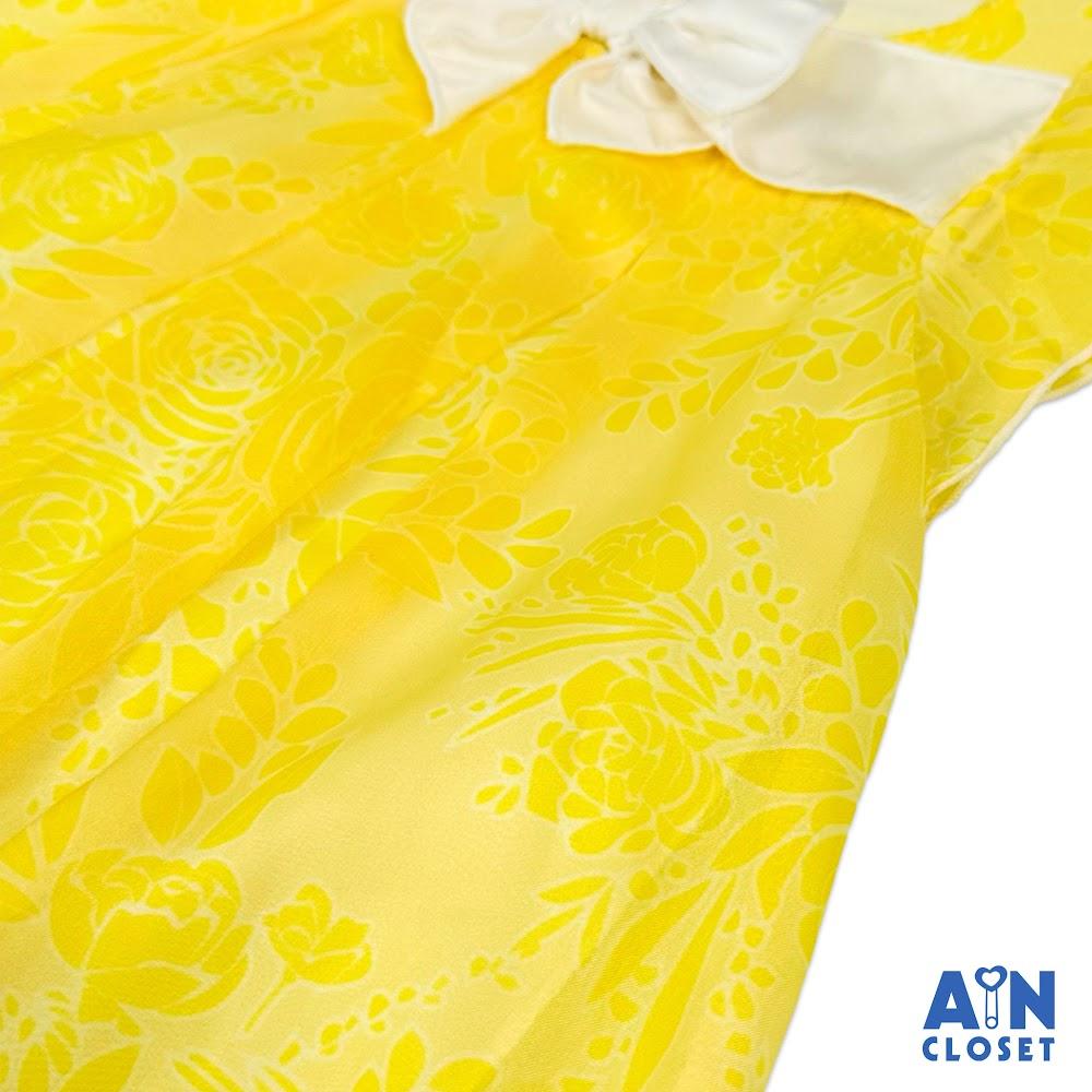 Đầm bé gái họa tiết hoa Catalina Vàng tơ - AICDBGMOZAPK - AIN Closet