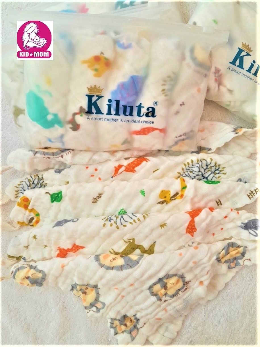 Set 5 Khăn Killuta mềm mịn chất đẹp bo viền Kèm Túi Zip