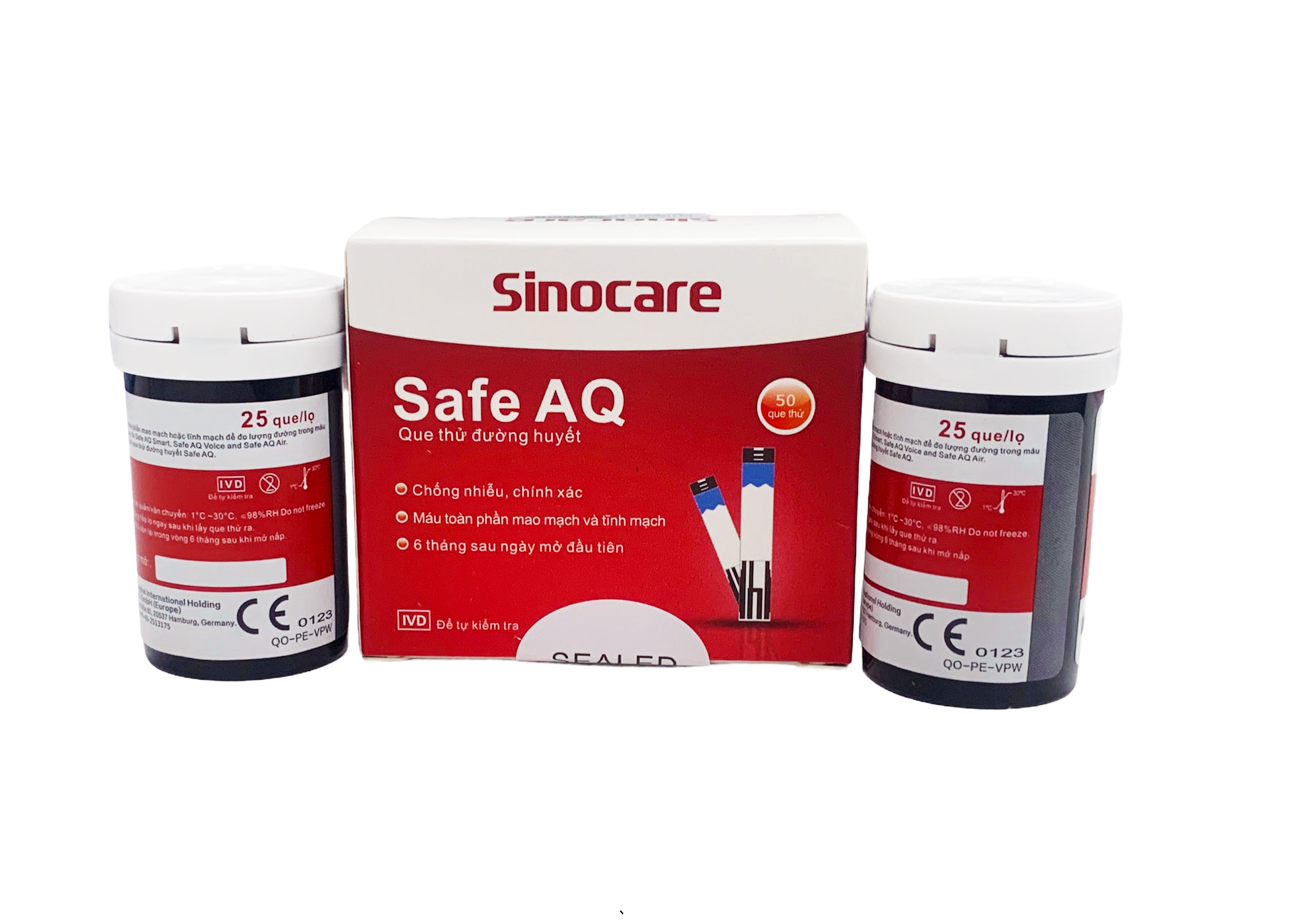 Que Thử Đường Huyết Sinocare Safe Aq 50 Que 50 Kim Chích Máu