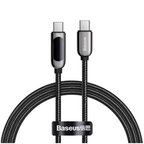 Cáp sạc nhanh Baseus C to C 100W màn led, Cáp sạc nhanh 100W Baseus Display Fast Charging Data Cable Type C to C 100W (20V/5A) - Hàng chính hãng