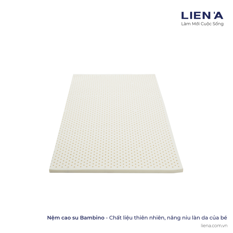 { TẶNG GỐI } Đệm Cao Su Em Bé Liên Á Bambino - Cao 5cm - Nệm Cũi Em Bé Cao Su Thiên Nhiên 100
