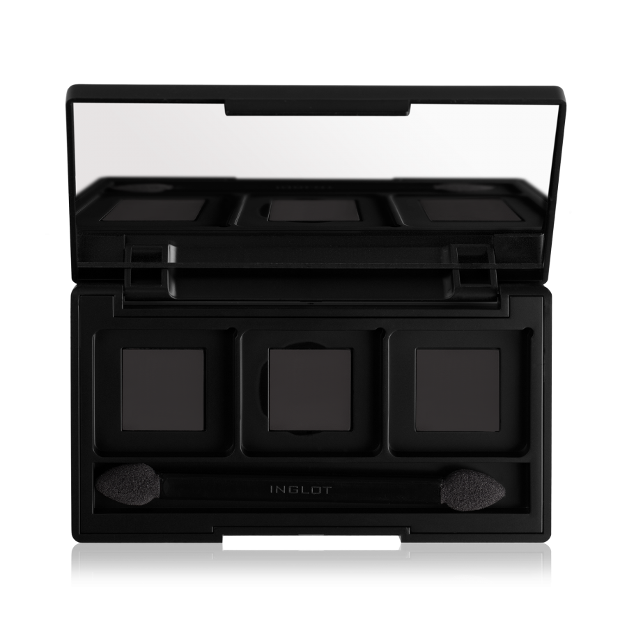 Hộp đựng 3 lõi phấn mắt kèm cọ Palette Eye Shadow 3 Square / Mirror Inglot