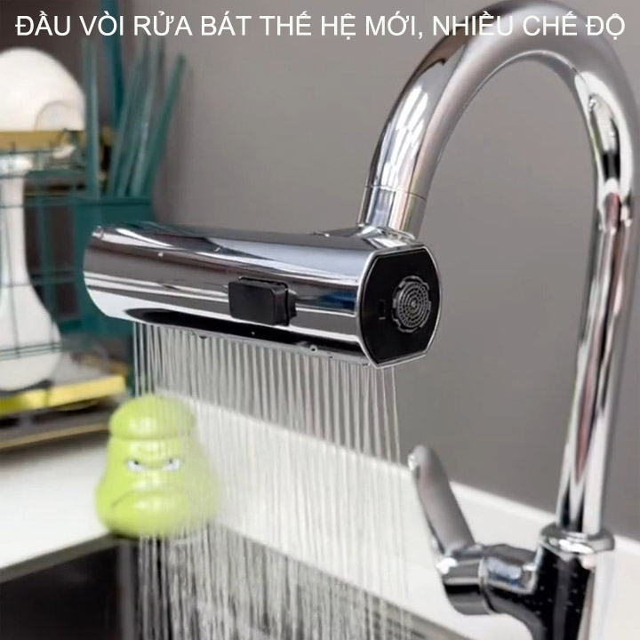Đầu vòi rửa bát thông minh thế hệ mới, nhiều chế độ phun, có kiểu thác nước