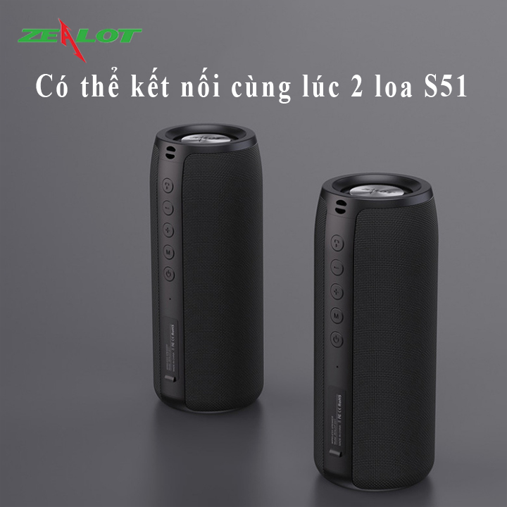 Loa bluetooth Zealot nghe nhạc không dây hàng chính hãng âm bass siêu trầm tặng kèm 1 móc khóa chữ Bamboo