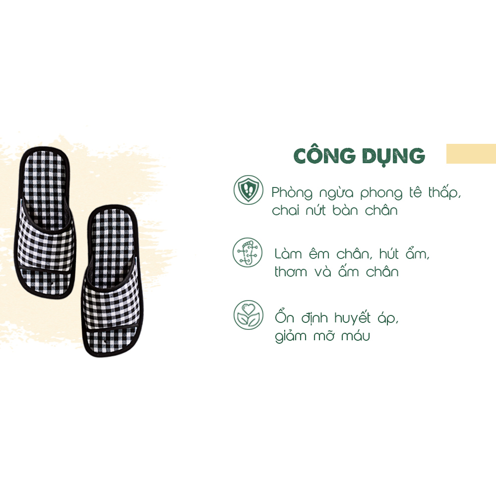 Dép quai ngang chính hãng Hương Quế DQN-01 làm bằng vải caro, mềm mại và êm chân khi sử dụng, chất lượng rất tốt, bền đẹp