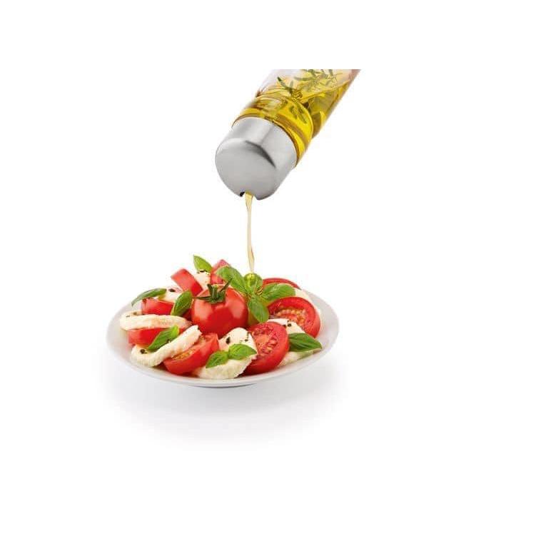 Set Lọ Thủy Tinh Đựng Gia Vị 4 Món ERNESTO, Lọ Đựng Gia Vị Có Nắp Bằng Thép Không Gỉ, Nhập Đức