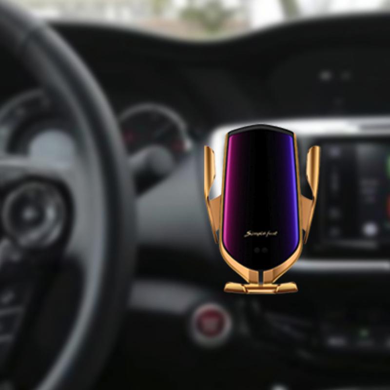 Bộ sạc xe không dây QI 10W Bộ sạc nhanh tương thích Kẹp tự động Bộ sạc nhanh Giá treo cho điện thoại thông minh