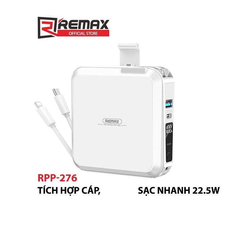 Cốc sạc nhanh kiêm pin sạc dự phòng đa năng Remax RPP-276 15000mAh tích hợp cáp sạc type C và iphone