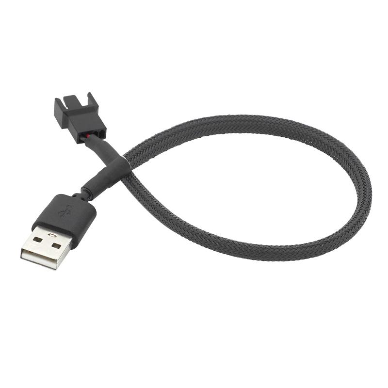 Quạt 3Pin hoặc 4pin đến Cáp bộ điều hợp USB 4 pin máy tính máy tính PC Fan Power Connector Bộ chuyển đổi 5V 30cm Connect