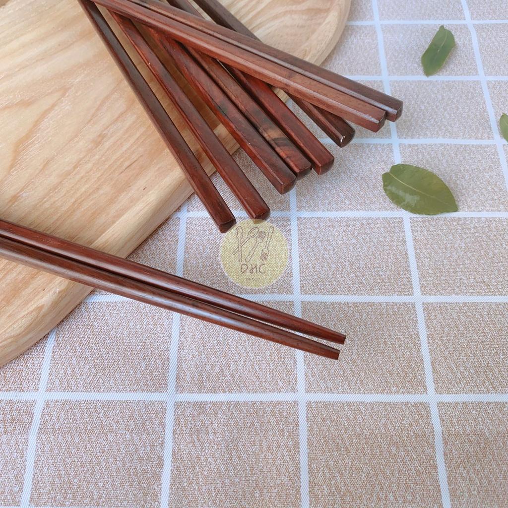 Đũa gỗ Trắc vuông tròn 23cm siêu sạch - Hàng đẹp - Đũa gỗ Cao Cấp