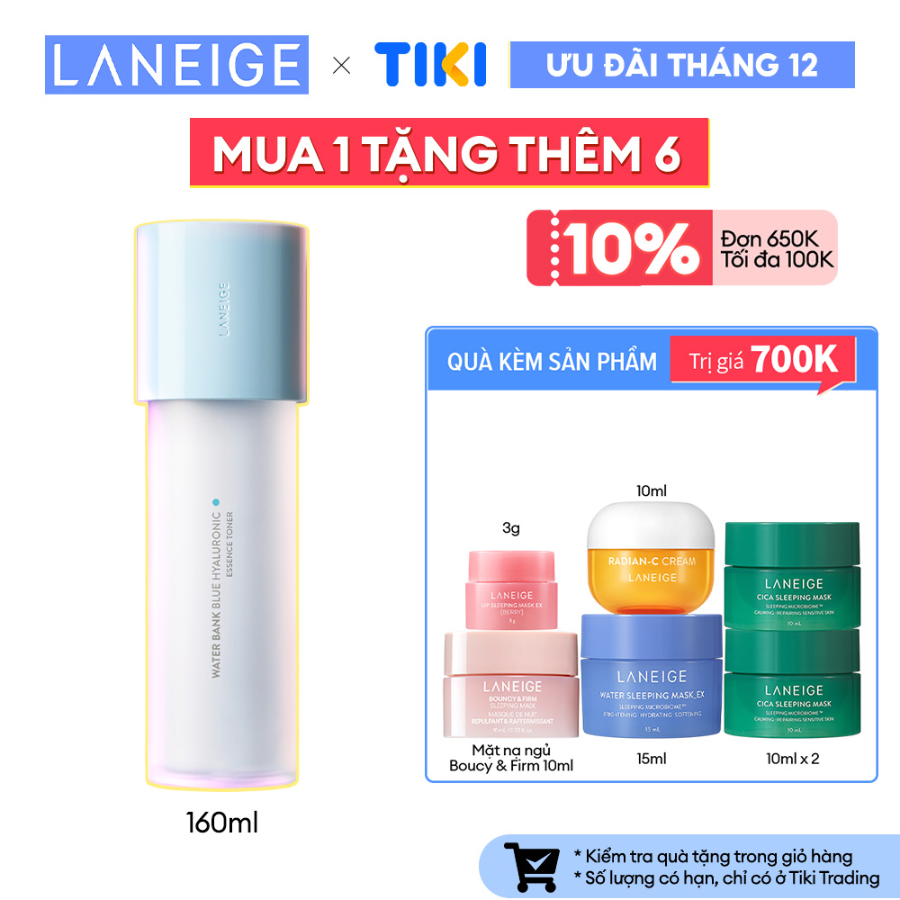 Nước Cân Bằng Dưỡng Ẩm Dành Cho Da Dầu Và Da Hỗn Hợp Laneige Water Bank Blue Ha Toner Oily 160Ml