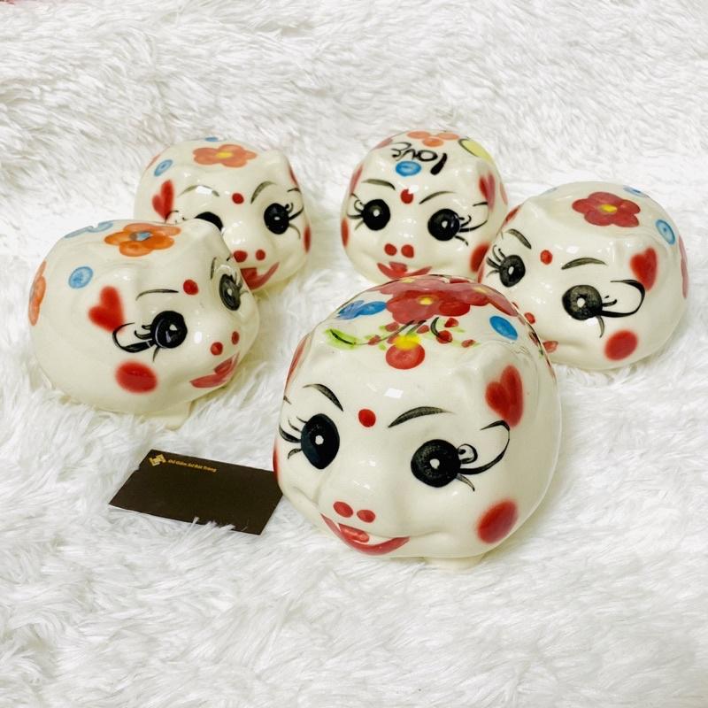 Heo đất mini trang trí để bàn, lợn đất decor chất liệu Gốm Sứ Cao Cấp
