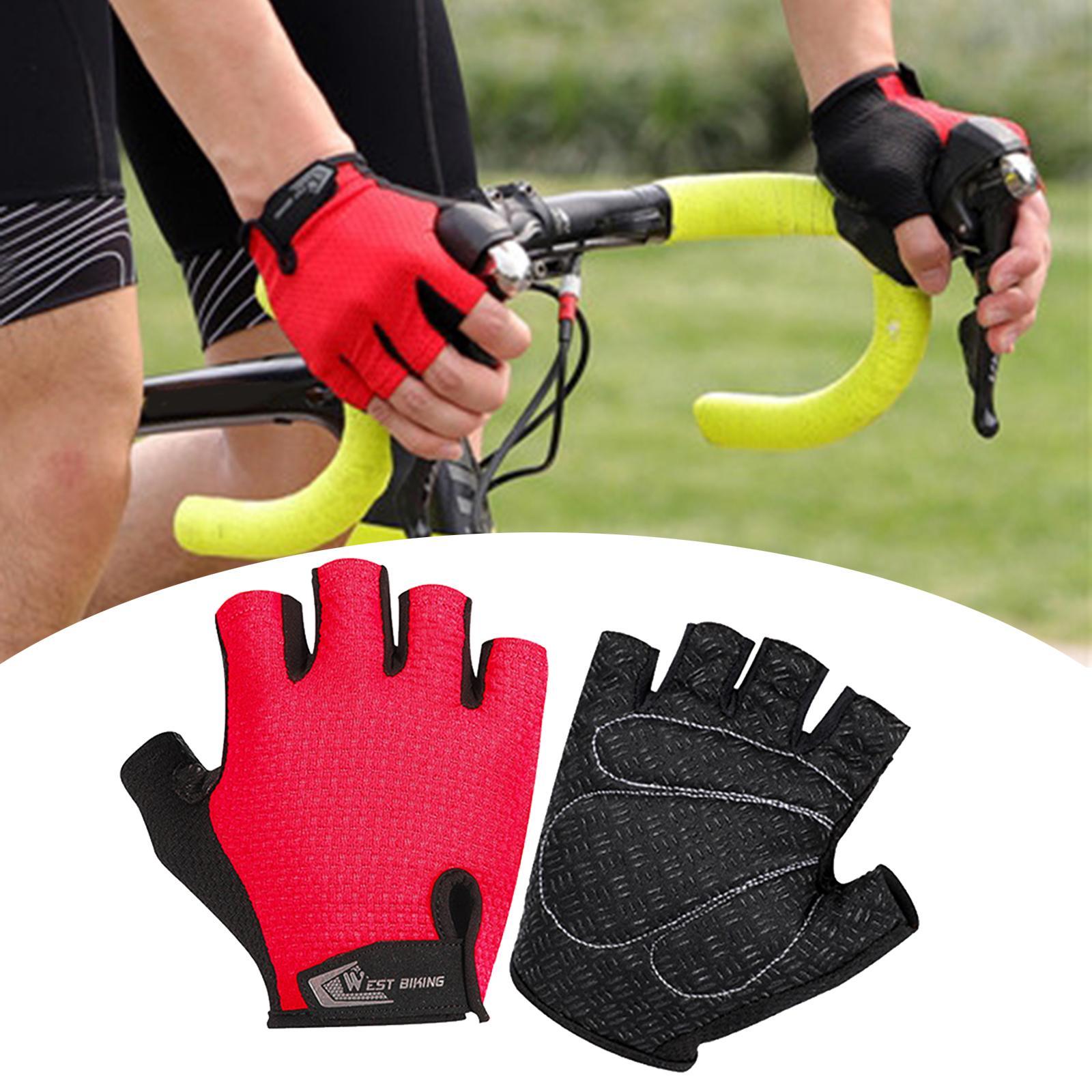 Half Finger Cycling Gloves Sports Light Weight Road Bike Unisex Red M